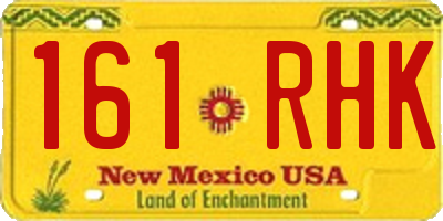 NM license plate 161RHK