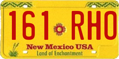 NM license plate 161RHO