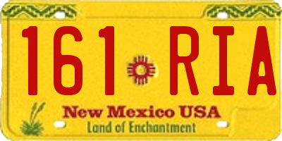 NM license plate 161RIA