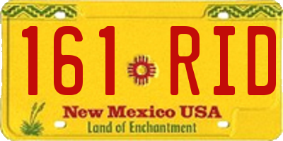 NM license plate 161RID