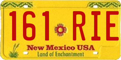 NM license plate 161RIE