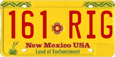 NM license plate 161RIG