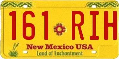 NM license plate 161RIH