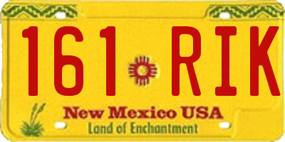 NM license plate 161RIK