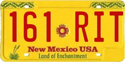 NM license plate 161RIT