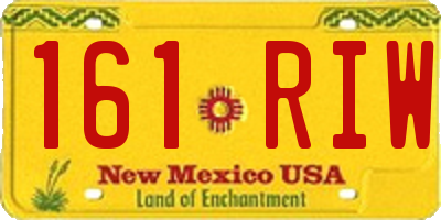NM license plate 161RIW