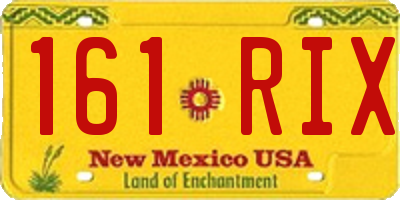NM license plate 161RIX