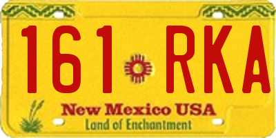 NM license plate 161RKA