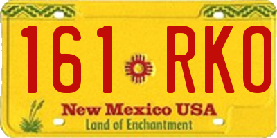 NM license plate 161RKO