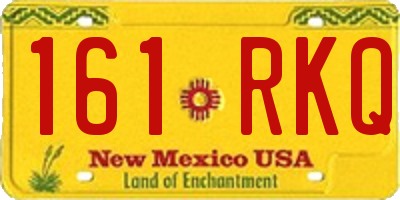 NM license plate 161RKQ