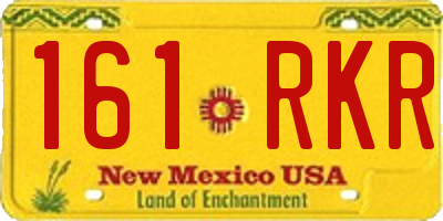 NM license plate 161RKR