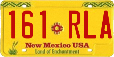 NM license plate 161RLA