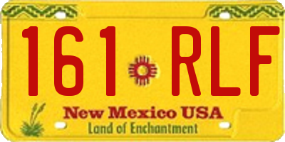 NM license plate 161RLF
