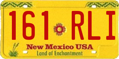 NM license plate 161RLI