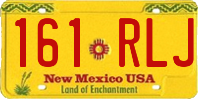 NM license plate 161RLJ