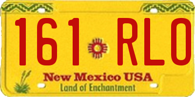 NM license plate 161RLO