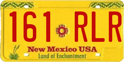 NM license plate 161RLR