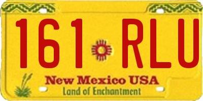 NM license plate 161RLU