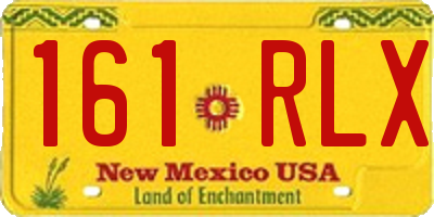 NM license plate 161RLX