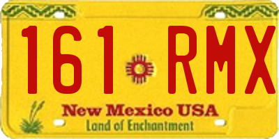 NM license plate 161RMX