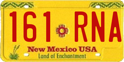 NM license plate 161RNA