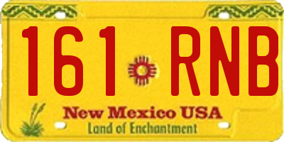 NM license plate 161RNB