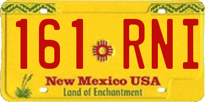NM license plate 161RNI