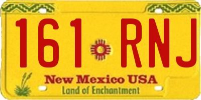 NM license plate 161RNJ