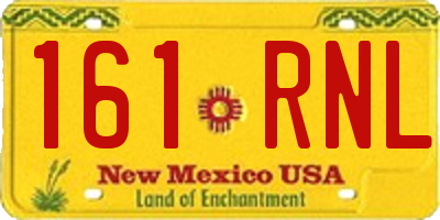 NM license plate 161RNL