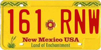 NM license plate 161RNW