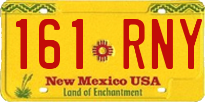 NM license plate 161RNY