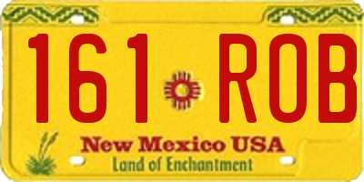 NM license plate 161ROB