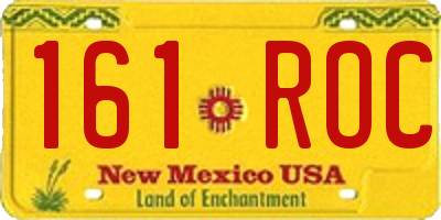NM license plate 161ROC