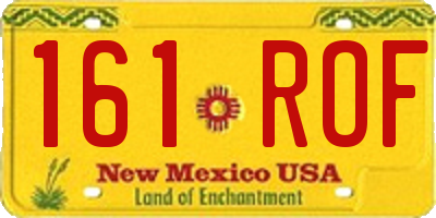 NM license plate 161ROF