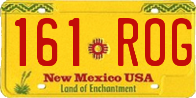 NM license plate 161ROG