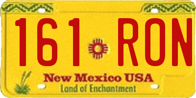 NM license plate 161RON