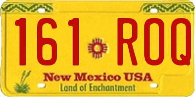 NM license plate 161ROQ