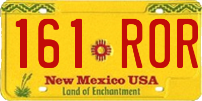 NM license plate 161ROR