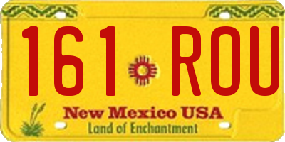 NM license plate 161ROU