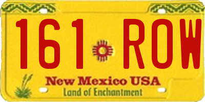 NM license plate 161ROW