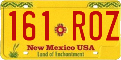 NM license plate 161ROZ