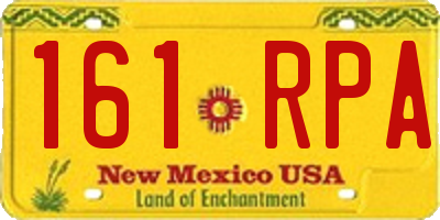 NM license plate 161RPA