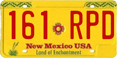 NM license plate 161RPD