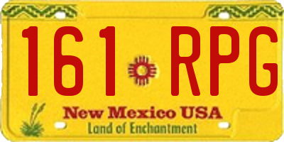 NM license plate 161RPG