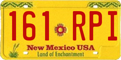 NM license plate 161RPI