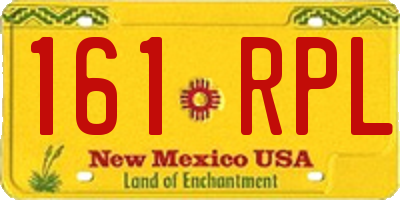 NM license plate 161RPL