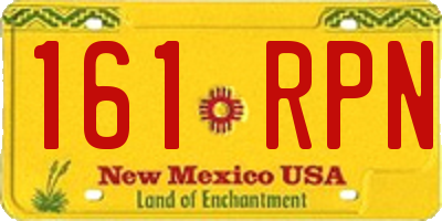 NM license plate 161RPN