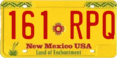 NM license plate 161RPQ