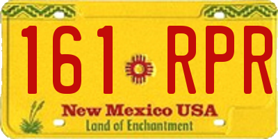 NM license plate 161RPR