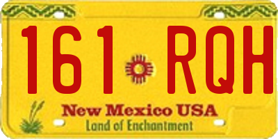 NM license plate 161RQH